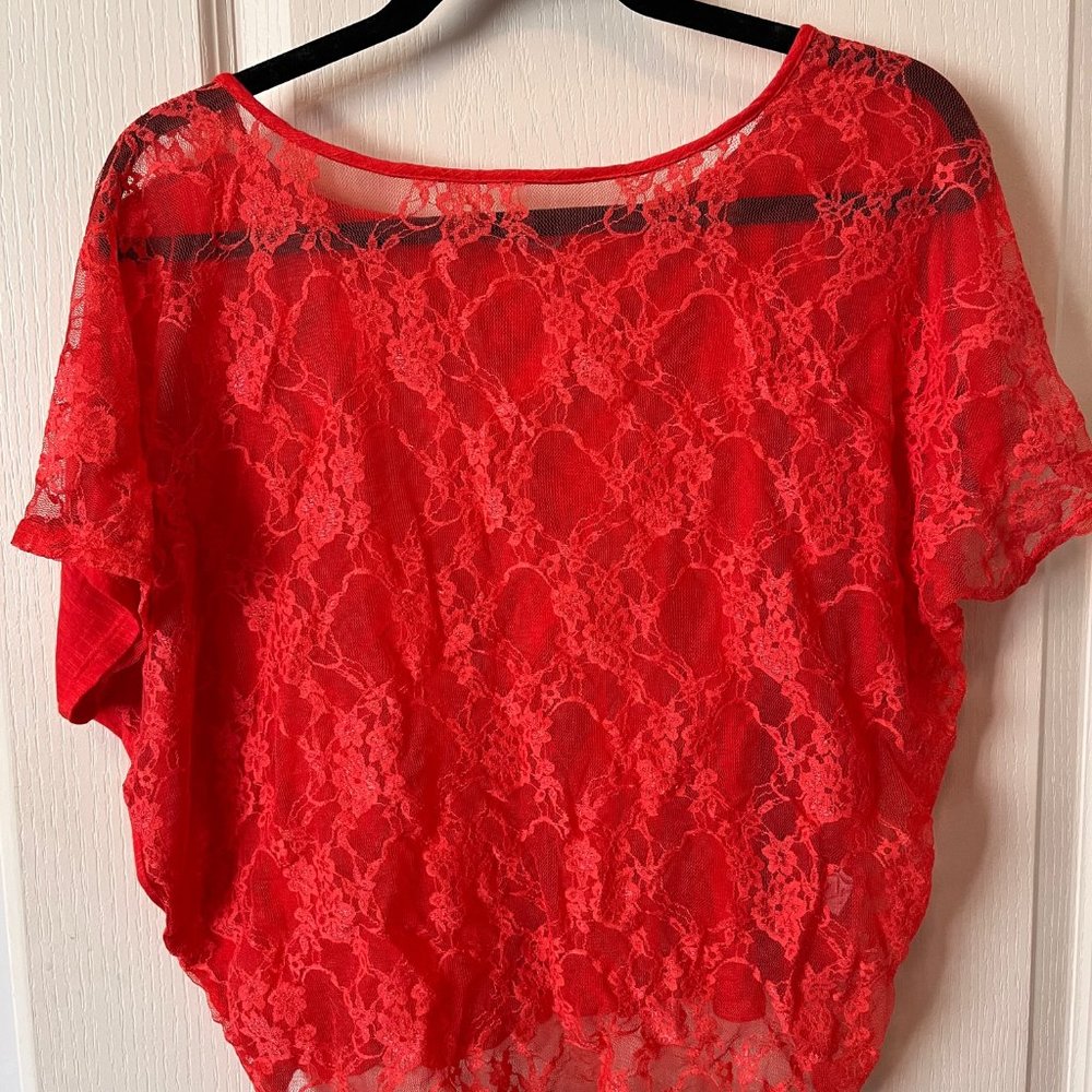 Bright Orange Lace crop top